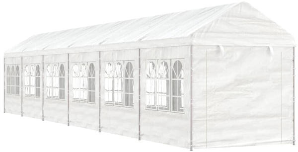 vidaXL Pavillon mit Dach 13,38x2,28x2,69 m Polyethylen Weiß (3155482)