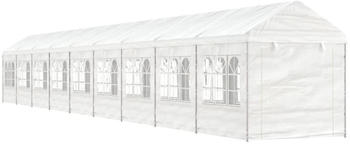 vidaXL Pavillon mit Dach 20,07x2,28x2,69 m Polyethylen Weiß (3155485)