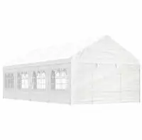 vidaXL Pavillon mit Dach Wei&szlig; 8,92x4,08x3,22 m Polyethylen