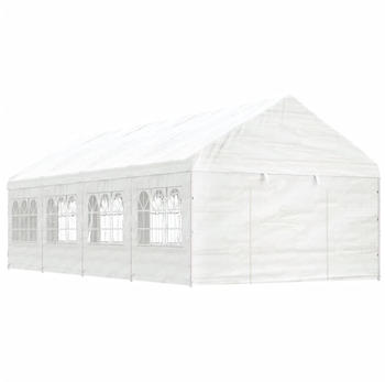vidaXL Pavillon mit Dach 8,92x4,08x3,22 m Polyethylen Weiß (3155488)