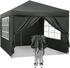 Woltu Faltpavillon mit Seitenwänden Oxford 3x3 m Grau