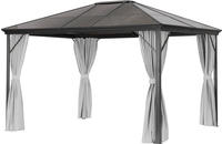 Leco Profi-Pavillon Metall-Garten&uuml;berdachung,graues Dach/ Seitenteile in
