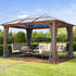 Toolport Gartenpavillon Hardtop Forest Deluxe loft grey 3 x 4 m in Eichenoptik (300192)