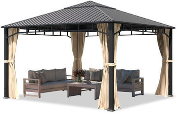 Toolport Gartenpavillon Hardtop Sunset Superior champagner 4 x 4 m (301350)