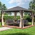Toolport Gartenpavillon Hardtop Sunset Superior champagner 4 x 4 m (301350)