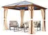 Toolport Gartenpavillon Hardtop Forest Deluxe champagner 3 x 3 m in Eichenoptik (301345)