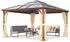 Toolport Gartenpavillon Hardtop Forest Deluxe champagner 4 x 4 m in Eichenoptik (301347)