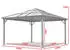 Toolport Gartenpavillon Hardtop Forest Deluxe loft grey 4 x 4 m in Eichenoptik (300197)