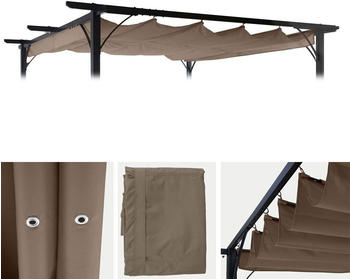 Mendler Ersatzbezug 370x300cm für Dach Pergola Pavillon MCW-C42 3,5x3,5m taupe-braun