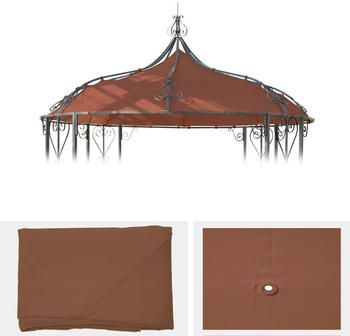 Mendler Ersatzbezug für Dach Pergola Pavillon Cabrera Ø 3m terracotta-braun