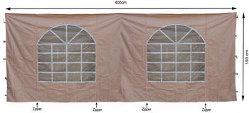 QUICK STAR 2 Seitenteile mit PVC Fenster für Lounge Pavillon Sahara 4x4m Sand