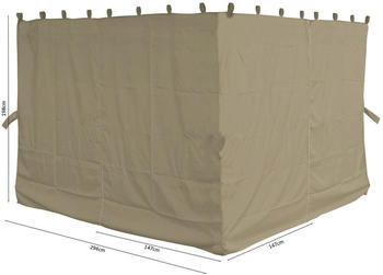 QUICK STAR 4 Seitenteile für Flachdachpergola Firenze Sand