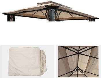 Mendler Ersatzbezug für Dach Pergola Pavillon Mira 4,5x3,5m creme