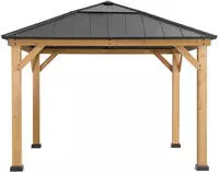 Zedernholz Gazebo Pirin In Anthrazit - 336cm X 336cm