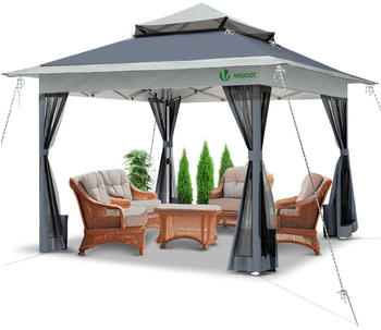 Vounot Pavillon 3,6x3,6m Grau
