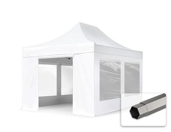 Toolport 3x4,5m Stahl Faltpavillon inkl. 4 Seitenteile, weiß (600118)