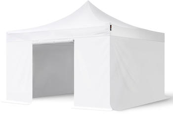 Toolport 4x4m Stahl Faltpavillon inkl. 4 Seitenteile, wei&szlig; (600104)