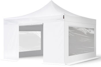 Toolport 4x4m Stahl Faltpavillon inkl. 4 Seitenteile, wei&szlig; (600130)