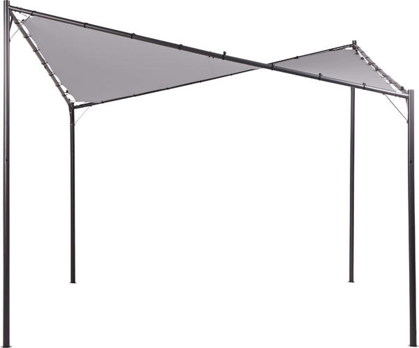 Beliani Pergola 300x300cm Schwarzer Rahmen/Grau