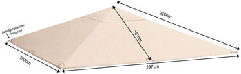 QUICK STAR Ersatzdach 3x3m Stil Pavillon Sand