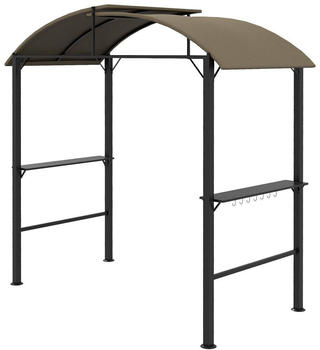 Outsunny BBQ Grillpavillon mit Haken Stahl bronze