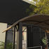 Outsunny BBQ Grillpavillon mit Haken Stahl bronze