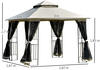 Outsunny Gartenpavillon mit Doppeldach 300 x 300 cm (84C-184BG)