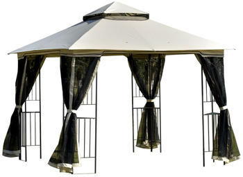 Outsunny Gartenpavillon mit Doppeldach 300 x 300 cm (84C-184BG)