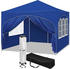 Woltu Faltpavillon 3x3 m mit 4 Seitenwänden Blau