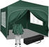 Woltu Faltpavillon 3x3 m mit 4 Seitenwänden Grün
