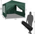 Woltu Faltpavillon 3x3 m mit 4 Seitenwänden Grün