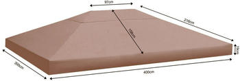 QUICK STAR Ersatzdach für Pavillon 3x4m Taupe