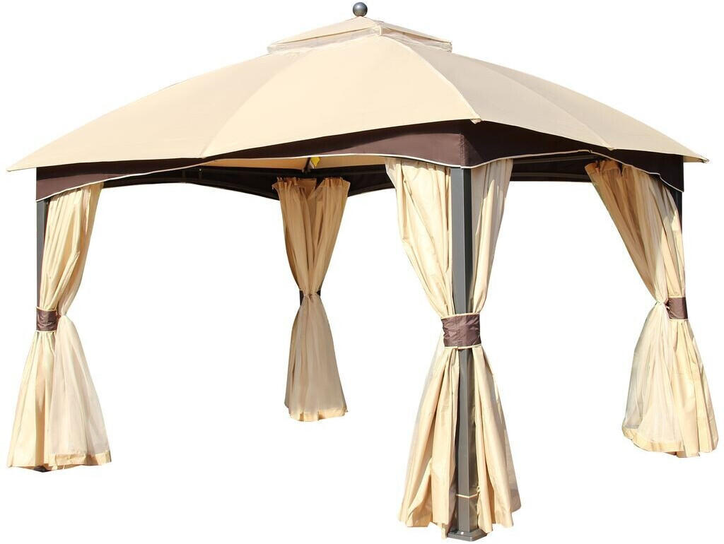 Outsunny Pavillon 3x4 m mit 4xSeitenwände Khaki Angebote