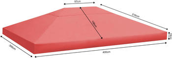 QUICK STAR Ersatzdach für Rank Pavillon 3x4m Terra / Rotorange