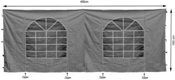 QUICK STAR 2 Seitenteile mit PVC Fenster 300x193cm / 400x193cm für Pavillon Sahara 3x4m GRAU