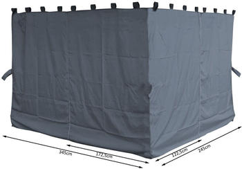 QUICK STAR 4 Seitenteile für Pavillon Paris 3x4m Platingrau