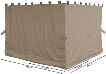 QUICK STAR 4 Seitenteile für Pavillon Paris 3x4m Sand