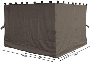 QUICK STAR 4 Seitenteile für Pavillon Paris 3x4m Taupe