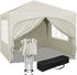Woltu Faltpavillon 3x3 m mit 4 Seitenwänden Beige