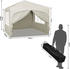 Woltu Faltpavillon 3x3 m mit 4 Seitenwänden Beige