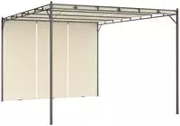 vidaXL Gartenpavillon mit Seitenvorhang 4x3x2,25 m Creme