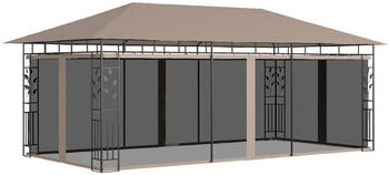 vidaXL Pavillon mit Moskitonetz 6x3x2,73 m 180 g/m&sup2; Taupe (312253)