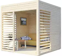 BERTILO Pavillon "Modern Art 1" aus nordischer Fichte, kompletter Bausatz inkl. Dach
