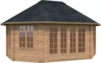 Palmako Pavillon Hanna achteckig 571 x 371 x 421 cm hellbraun