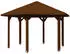 Skan Holz Pavillon Nancy 3 Zeltdach sechseckig 480 x 316 x 416 cm braun