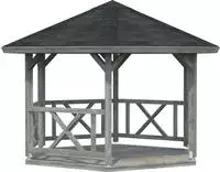 Palmako Holzpavillon "Betty" BxT: 423x423 cm, grau