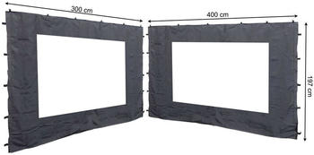 QUICK STAR 2 Seitenteile mit PE Fenster 300/400x197cm für Rank Pavillon 3x4m Anthrazit
