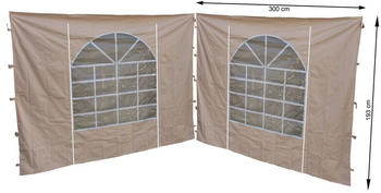 QUICK STAR 4 Seitenteile mit PVC Fenster 300x193cm für Pavillon Sahara 3x3m Sand