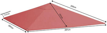 QUICK STAR Ersatzdach f&uuml;r Garten Pavillon 3x3m Rotorange