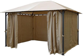 QUICK STAR Metall Garten Pavillon Nizza 3x4m Sand mit 4 Seitenteilen